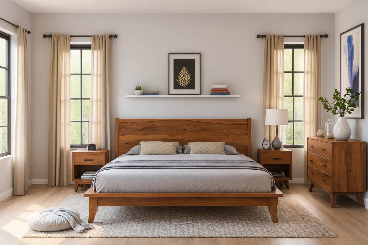 اهمیت انتخاب رنگ چوب در سرویس خواب