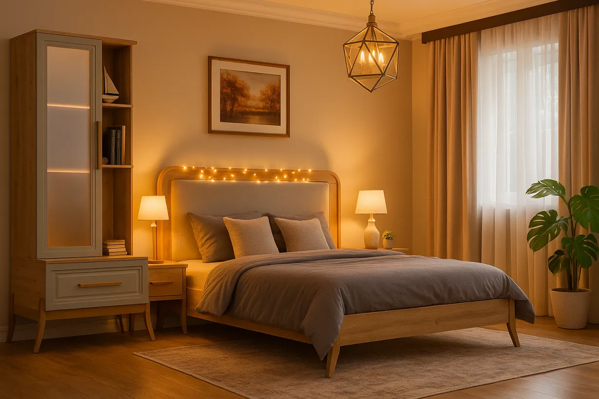 نورپردازی مناسب در اتاق خواب