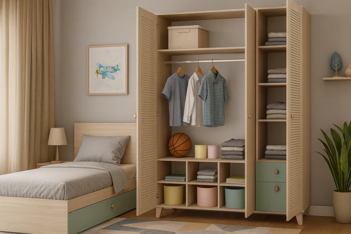 چیدمان کمد لباس کودک و نوجوان