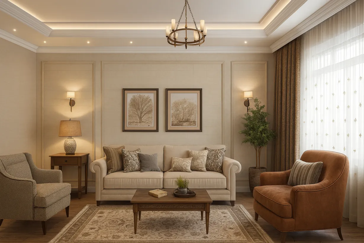 مبلمان و چیدمان در سبک کلاسیک مدرن