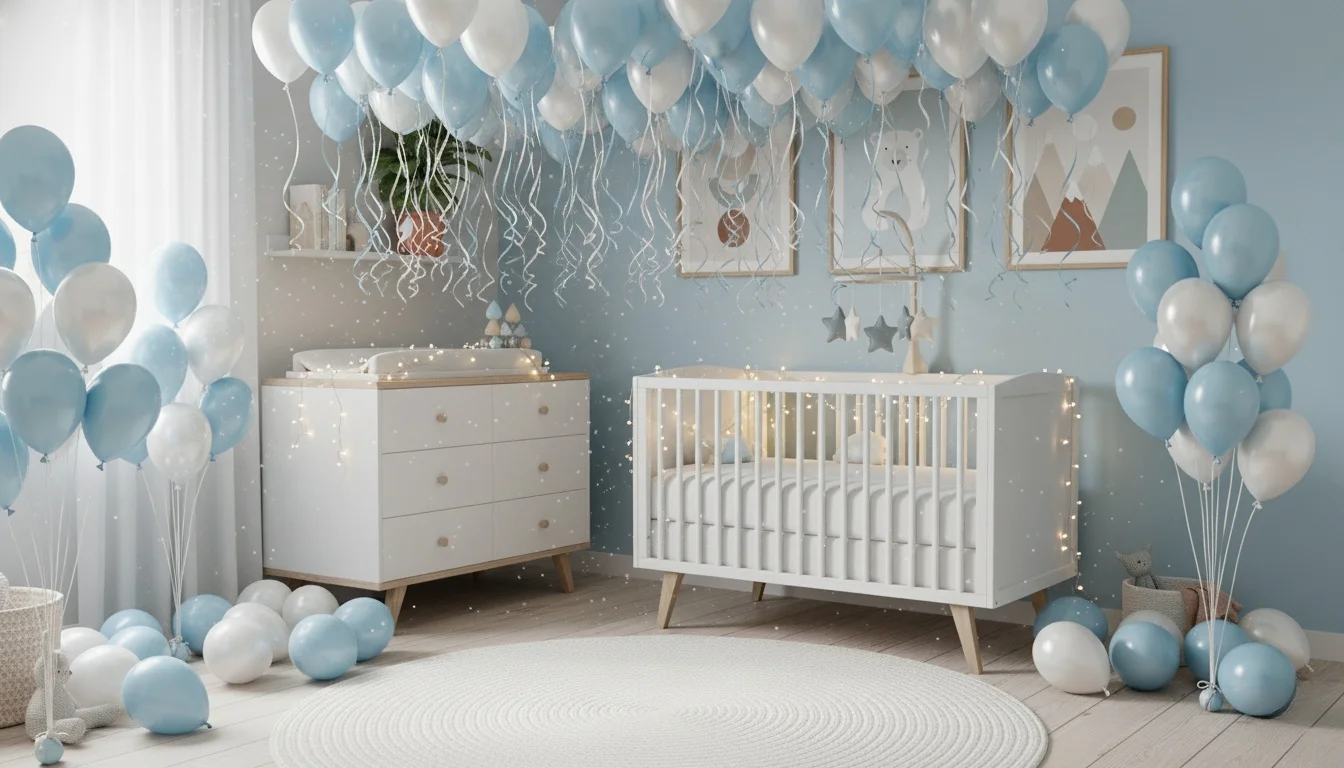 تزیین اتاق نوزاد پسر با بادکنک