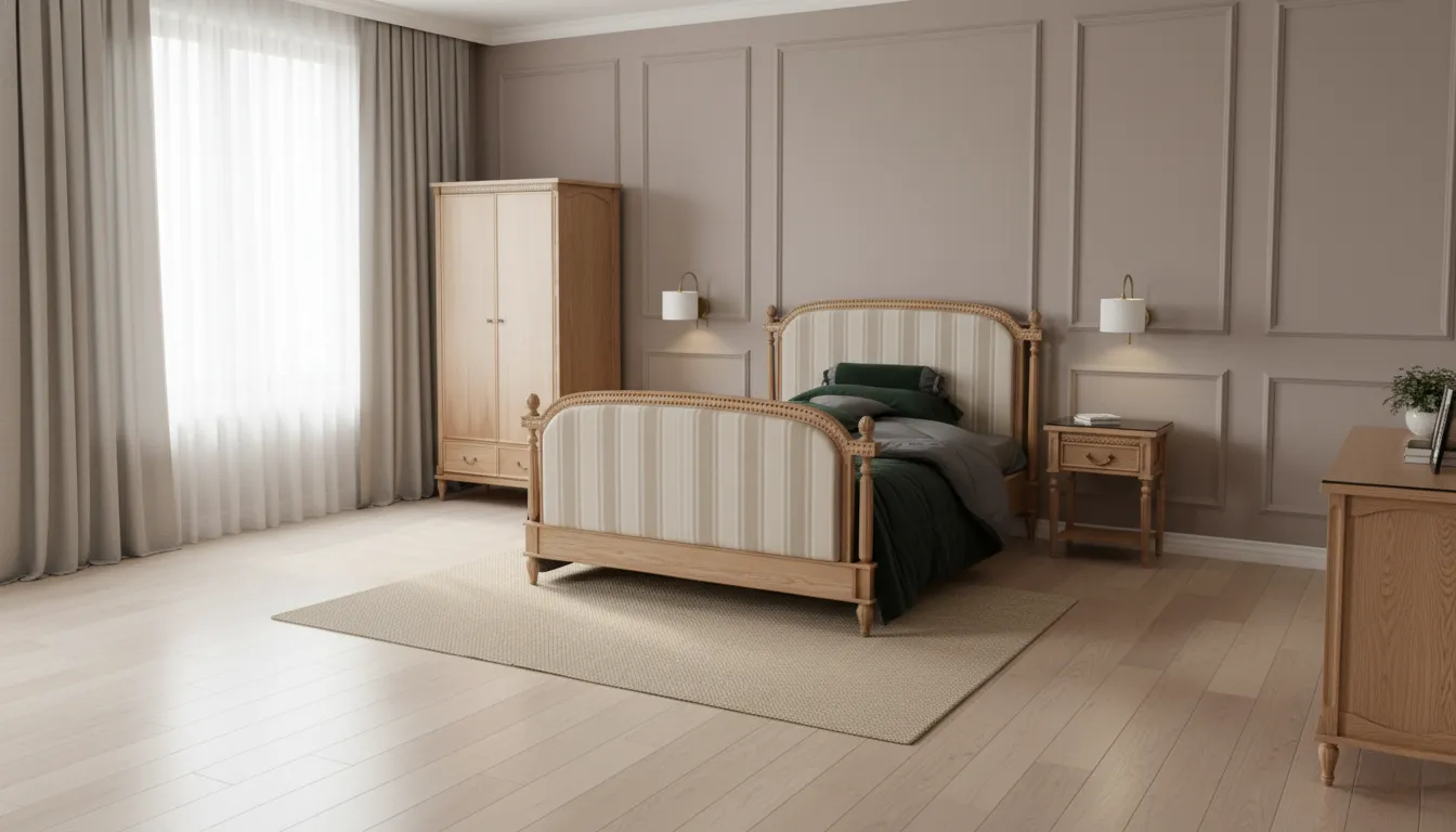 تخت خواب دو نفره چوبی ساده