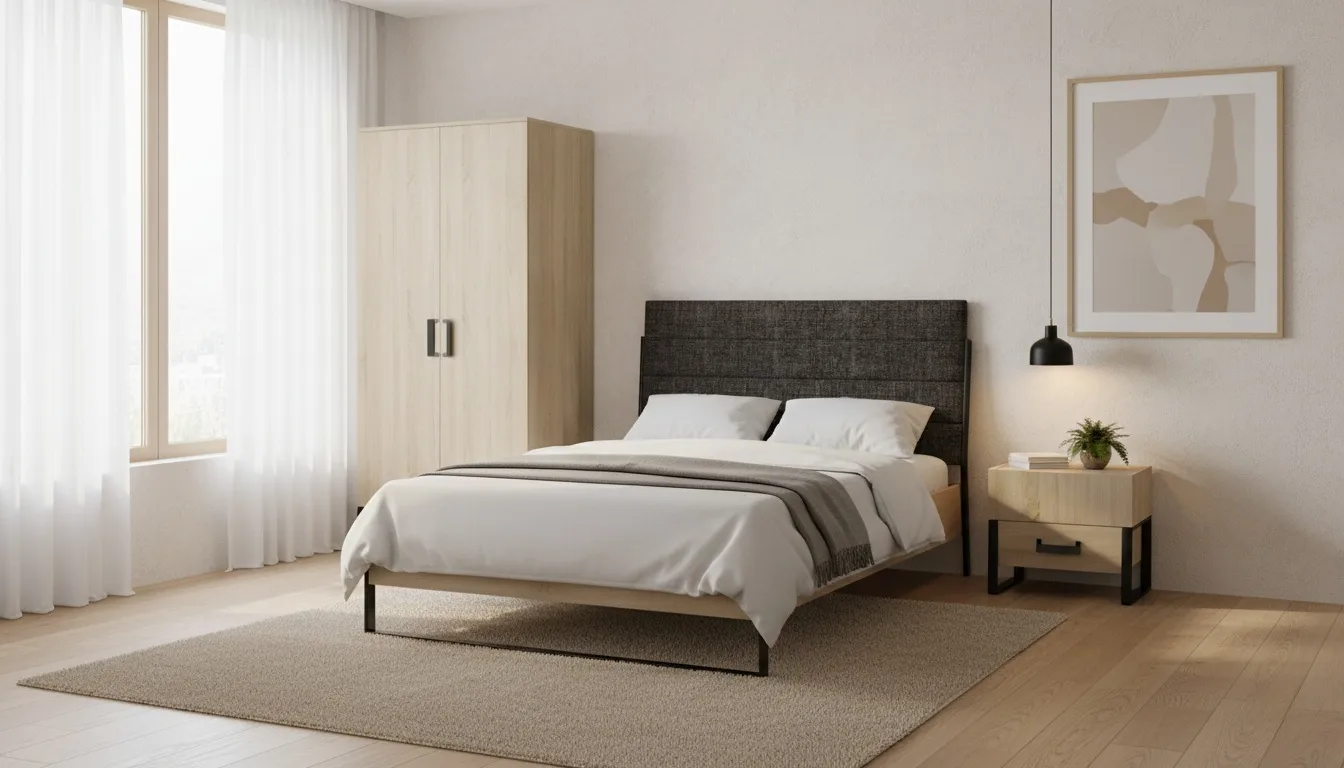 سرویس خواب دو نفره ترکیبی (چوب + فلز)