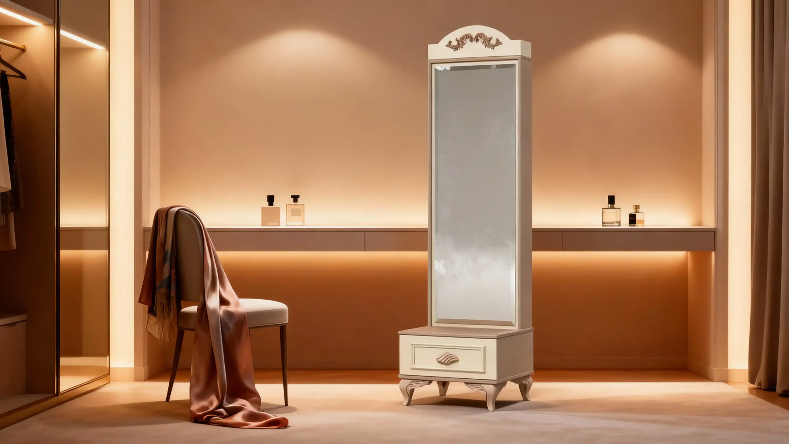 پا تختی آینه دار کلاسیک برند ژیک