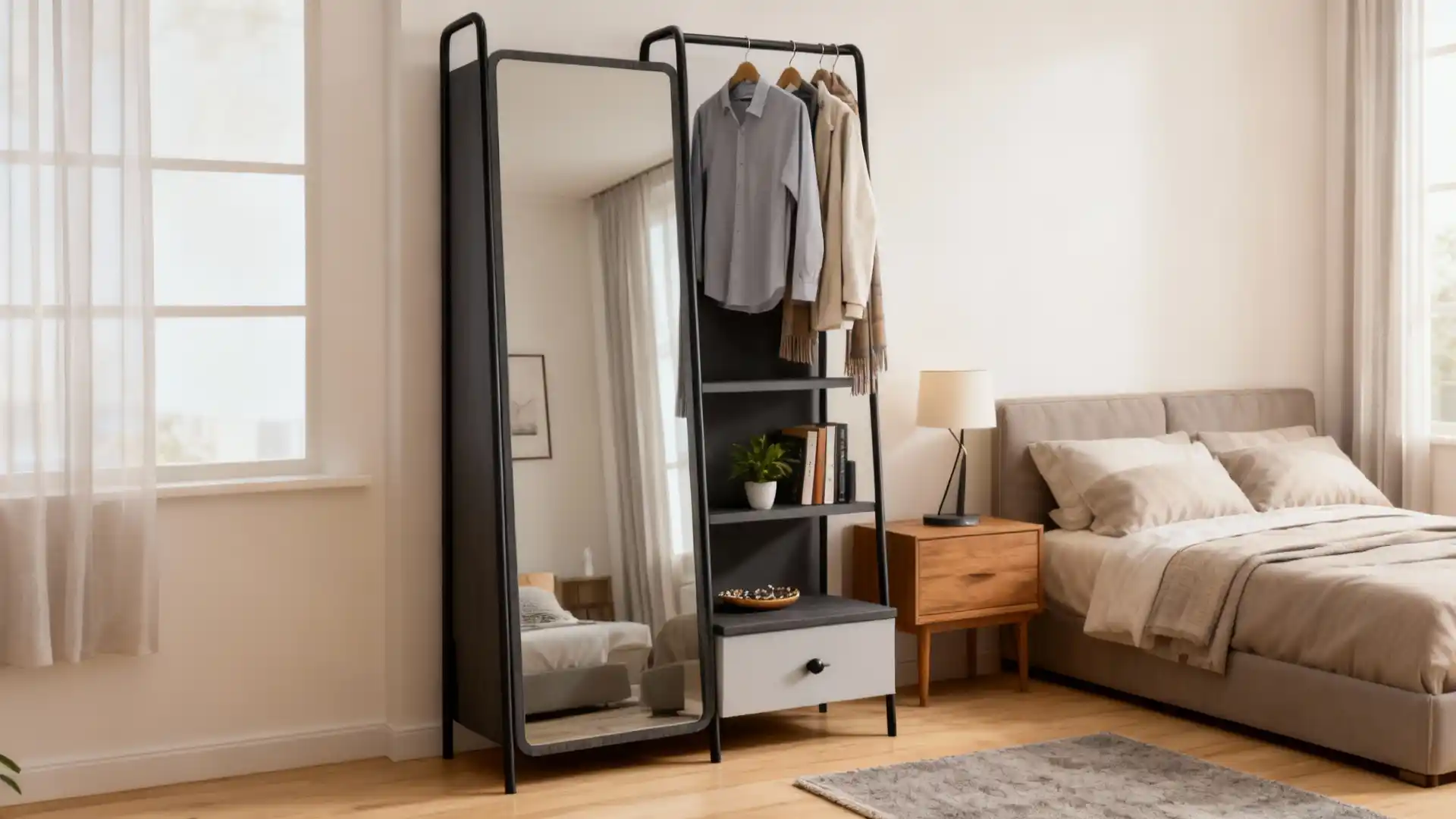 آیینه قدی رگال دار آیرون برند ژیک