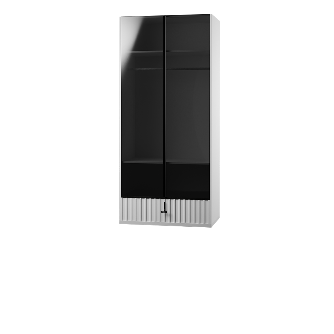 کمد دو درب شیشه ای سرویس خواب بلک اند وایت