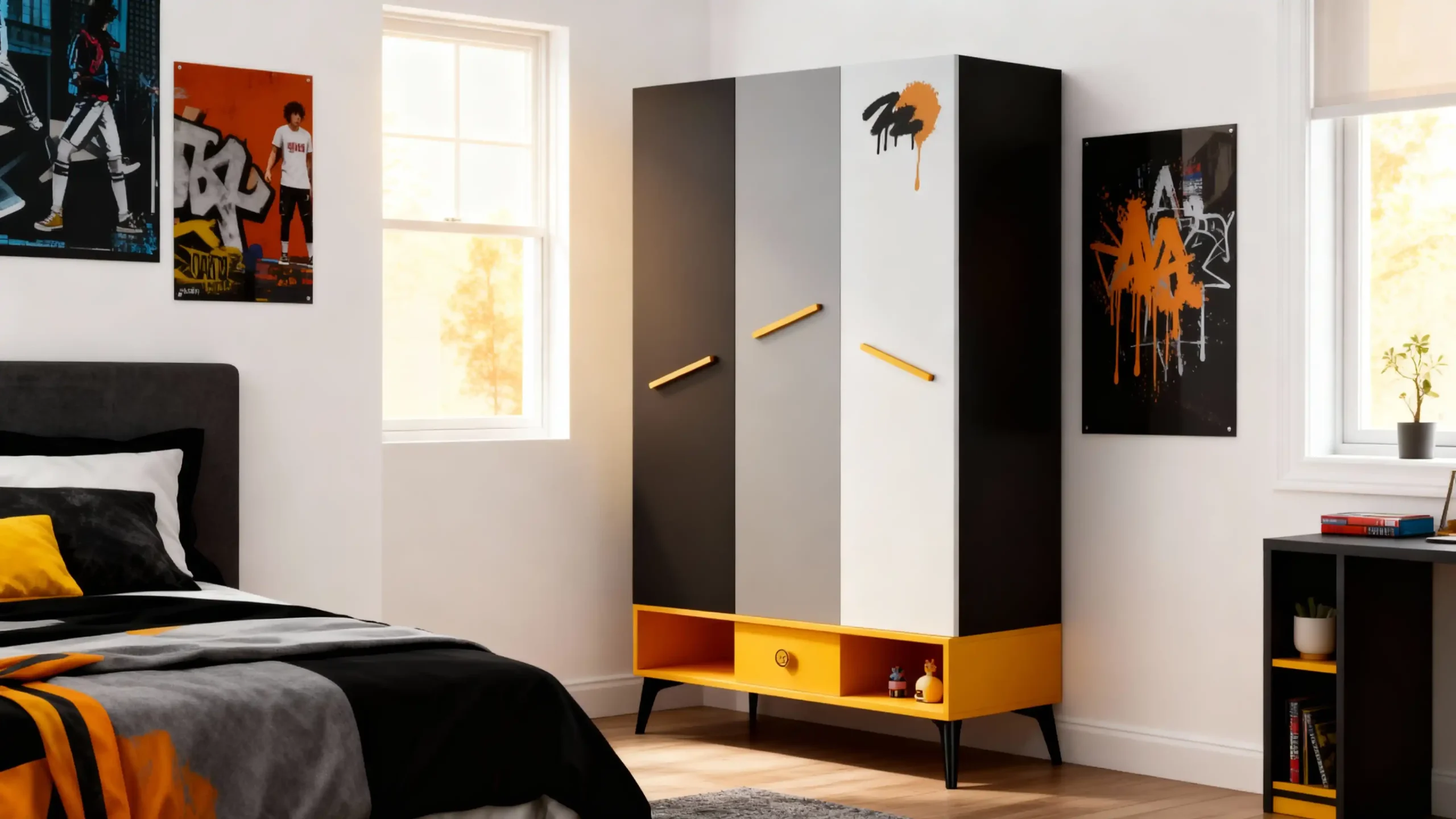 کمد سه درب ژیک مدل اسکیت