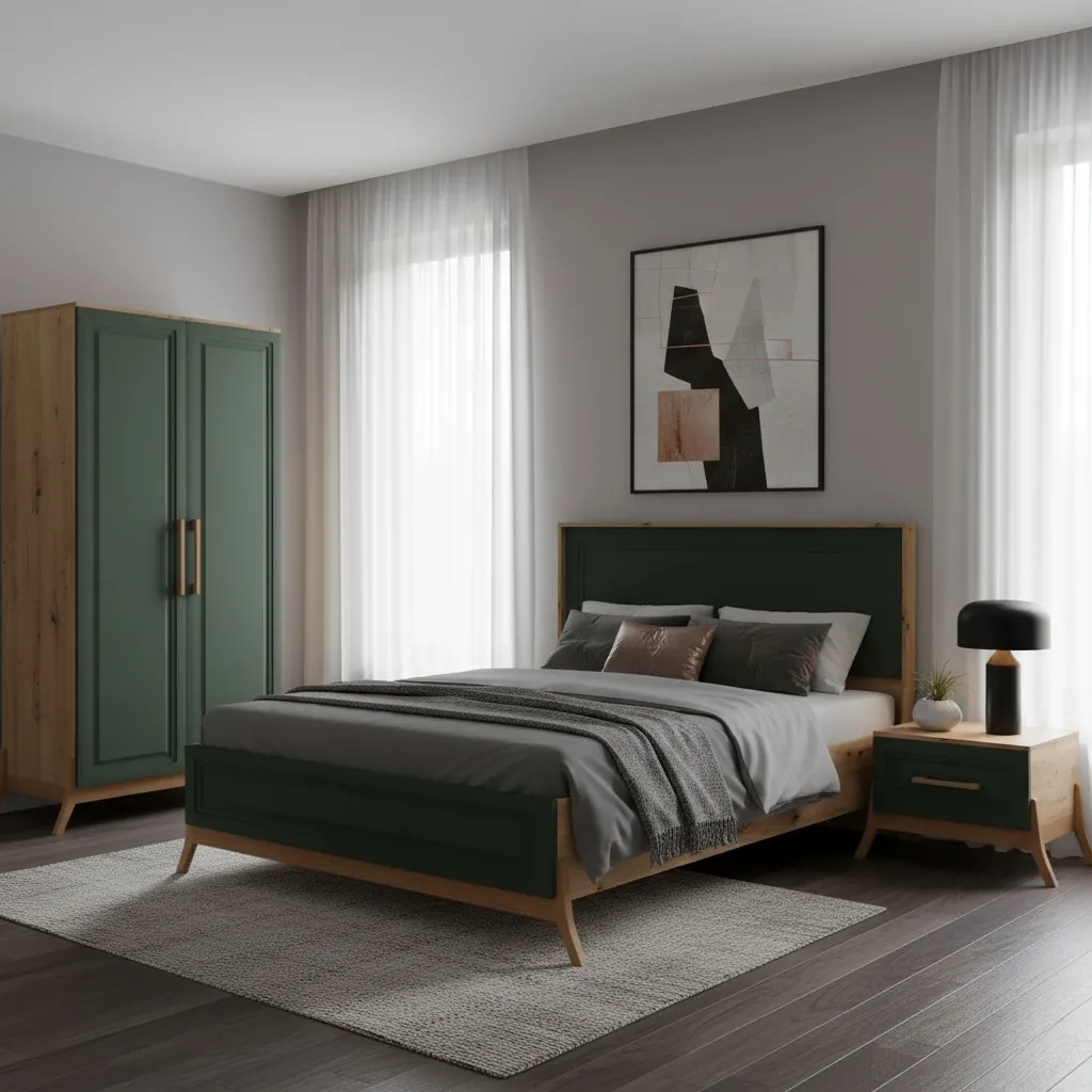 سرویس خواب پارلا سبز رنگ برند ژیک