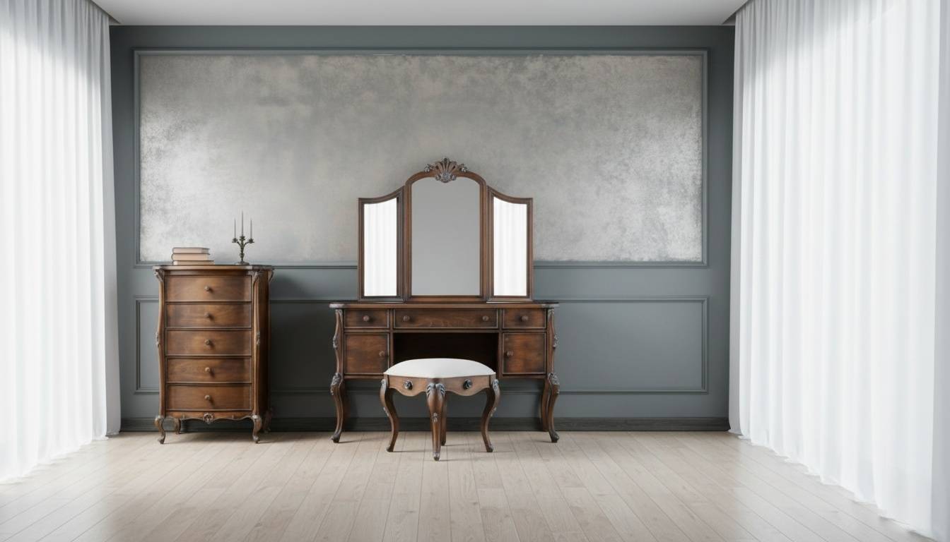 میز آرایش و آیینه سه تیکه سرویس خواب سلین