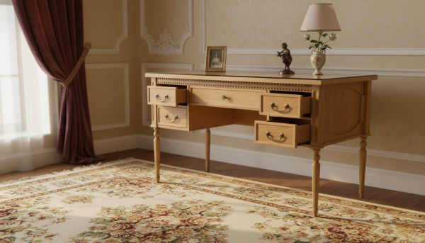 میز تحریر چوبی کلاسیک بلوط بدون کابین