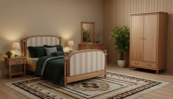 تخت خواب دخترانه ساده و شیک بلوط