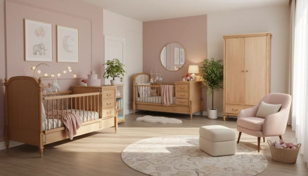 مدل کمد نوزاد دختر بلوط