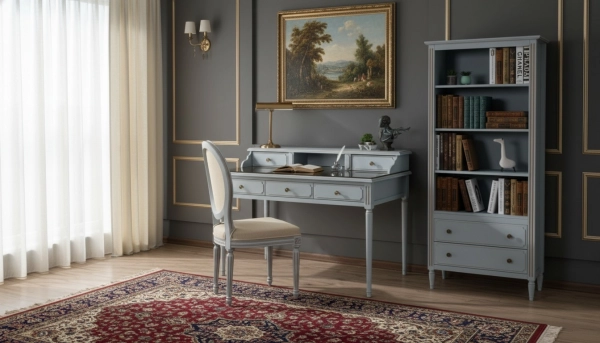 میز تحریر چوبی کلاسیک بدون کابین الیزابت