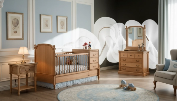 سرویس خواب نوزاد پسر لاکچری بلوط