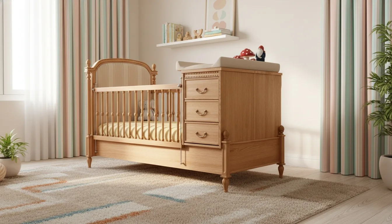 تخت نوزادی بلوط ژیک