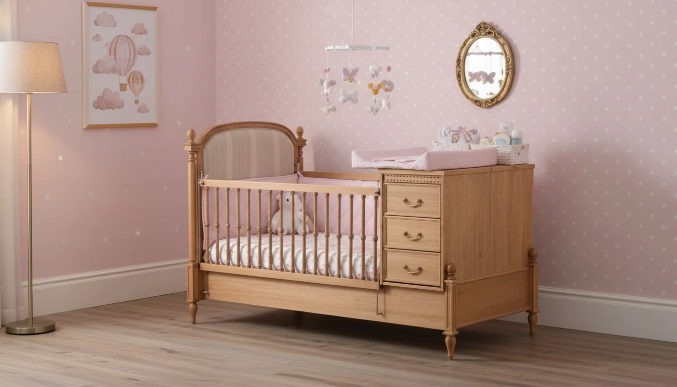 تخت دو منظوره سرویس خواب نوزاد دختر