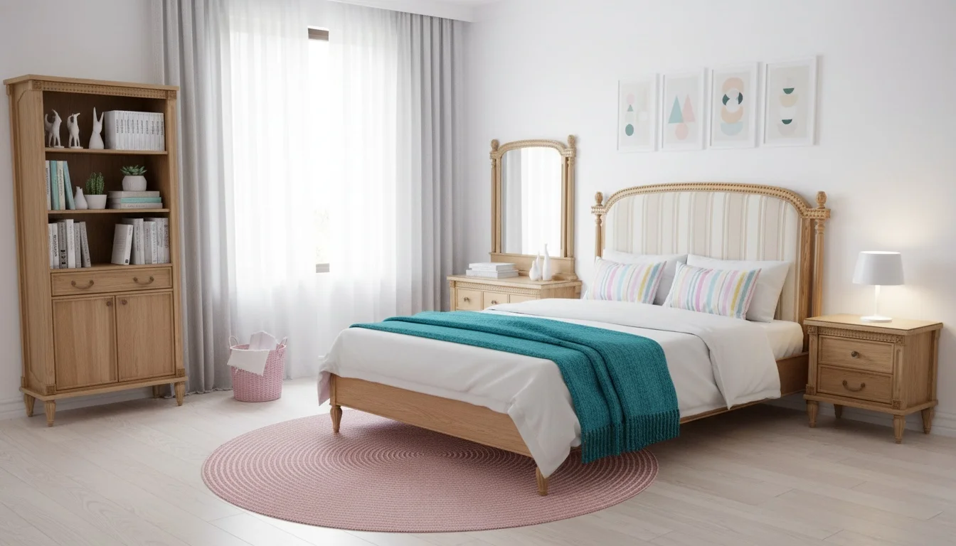 تخت خواب دخترانه ساده و شیک