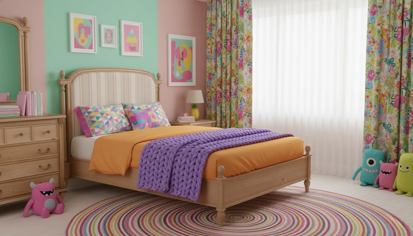 رنگ‌های روشن و حس شیرین فانتزی برای اتاق دخترانه