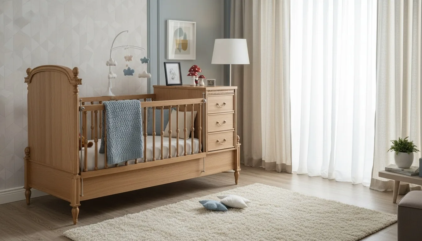 سرویس خواب نوزاد پسر لاکچری چوبی